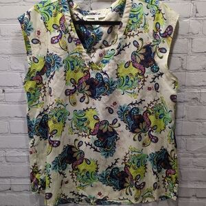 Floral Paisley Sleeveless Top